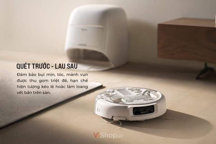 Robot hút bụi DJI ROMO quét trước, lau sau