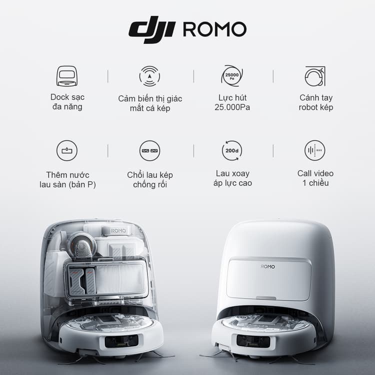 DJI ROMO làm sạch toàn diện