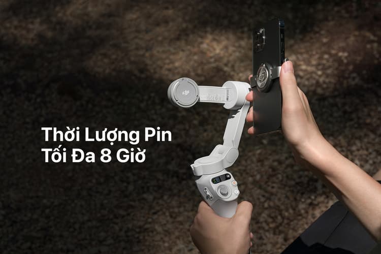 Gimbal với dung lượng pin khủng cho thời gian hoạt động lên tới 8 giờ