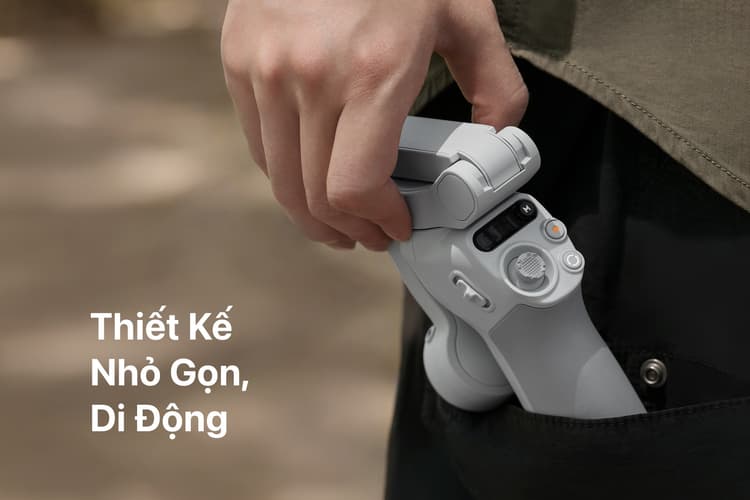 Gimbal DJI Osmo Mobile SE với thiết kế gập gòn dễ dàng mang theo, cất giữ