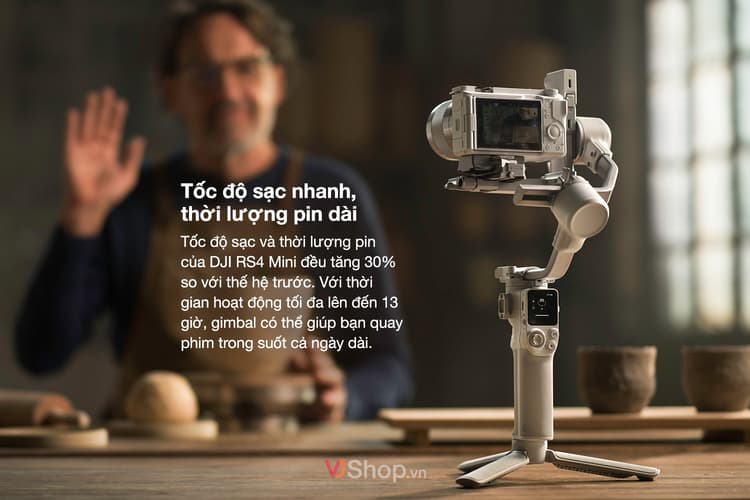 RS 4 Mini cung cấp thời gian sử dụng lên dến 13 giờ cho một lần sạc