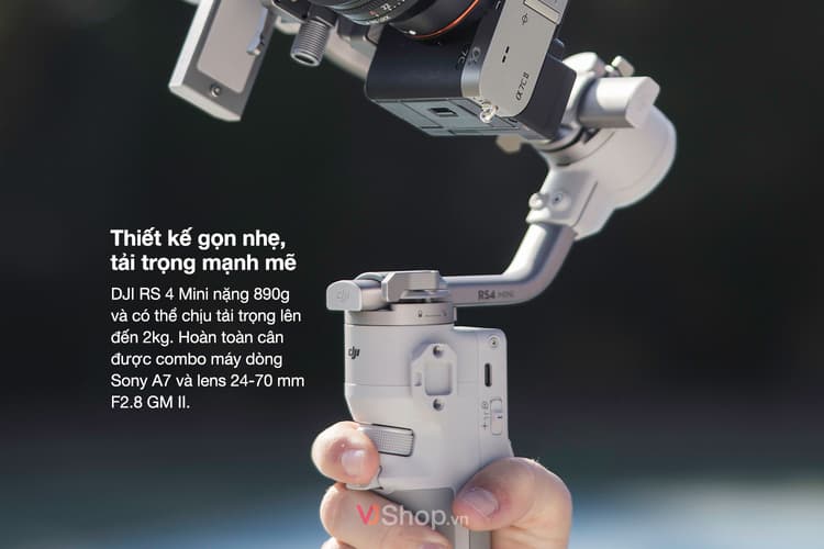 DJI RS4 Mini gimbal thiết kể nhỏ nhẹ, tải trọng lớn