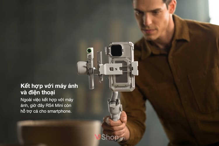 RS 4 Mini tương thích với cả máy ảnh và điện thoại