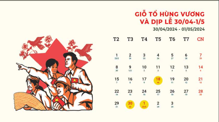 30/4 - 1/5 năm 2024 nghỉ mấy ngày?