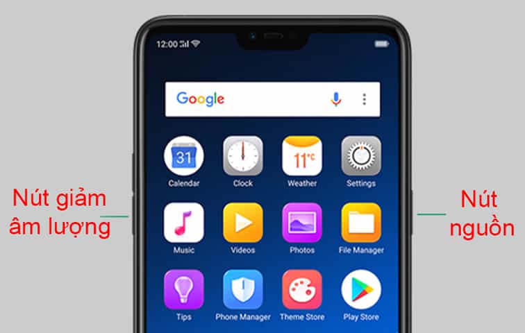 cách chụp màn hình trên điện thoại oppo