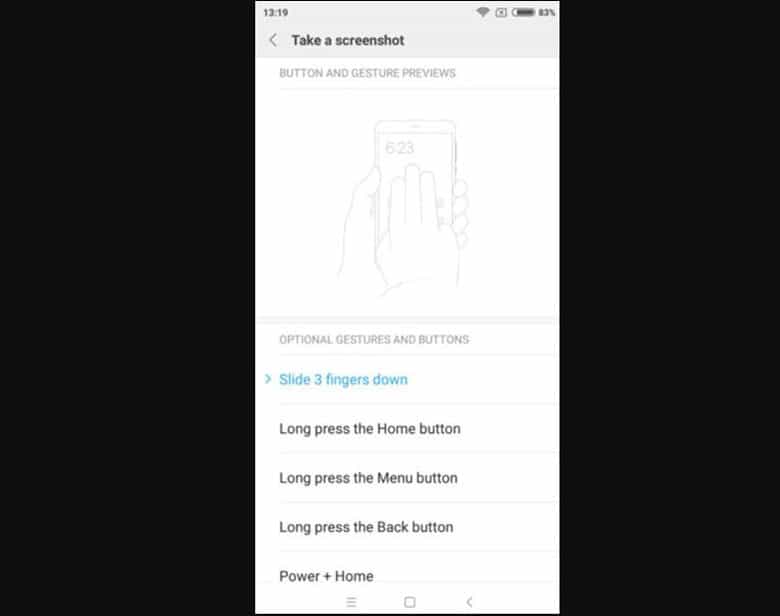 Chụp màn hình Xiaomi/Redmi bằng cử chỉ thông minh