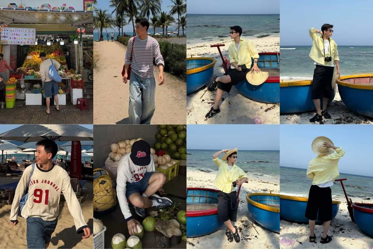 Tạo dáng chụp ảnh biển cho nam đơn giản