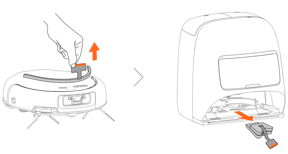 Gỡ bỏ lớp xốp trên robot và trong trạm gốc