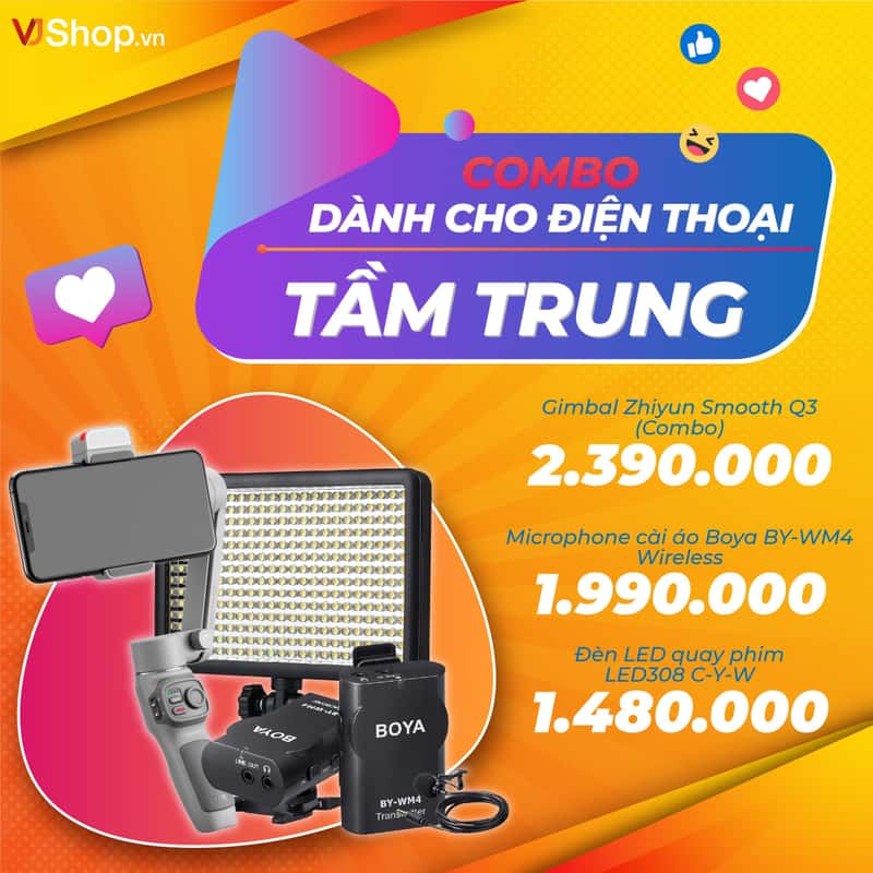 Thiết bị livestream điện thoại - Combo tầm trung