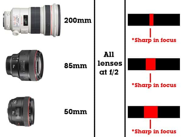 Độ sâu trường ảnh - Độ dài tiêu cự ảnh hưởng đến DoF