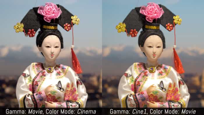 Cine1 Gamma + Movie Color sẽ cho màu sắc tươi hơn