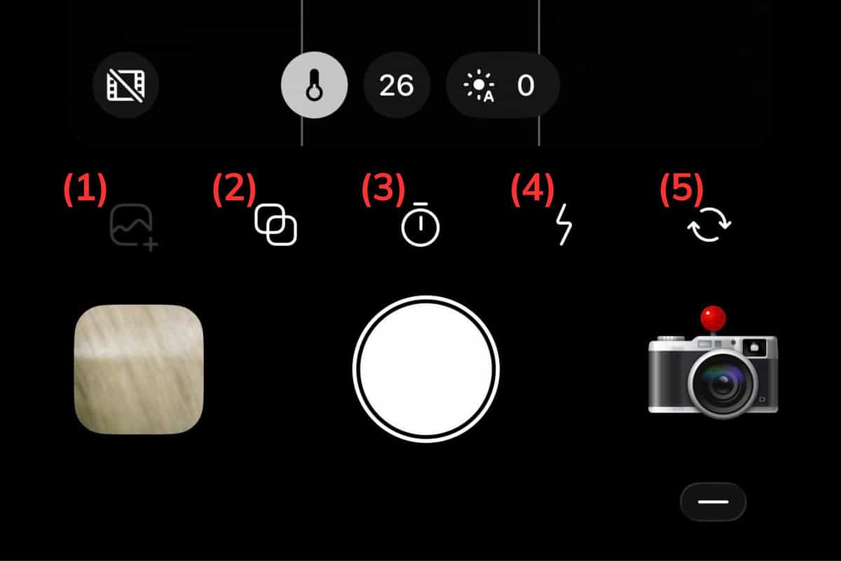 5 nút chức năng khác trên Dazz Cam
