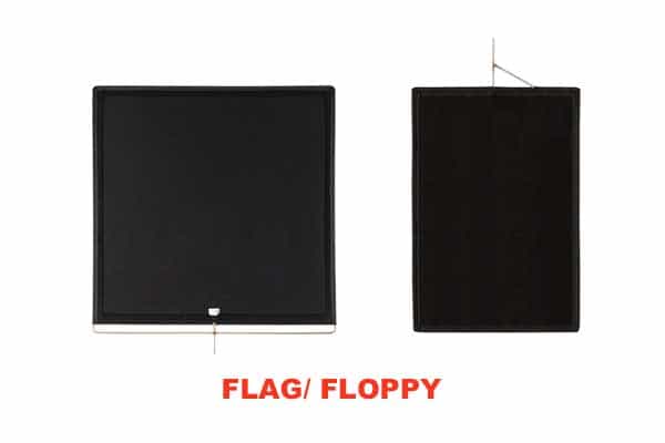Các nhiếp ảnh gia và nhà quay phim sử dụng Flags (Floppy)để chặn những ánh sáng không mong muốn chiếu vào cảnh chụp.