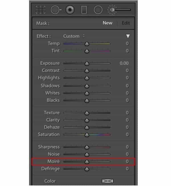 lọa bỏ Moiré trong lightroom