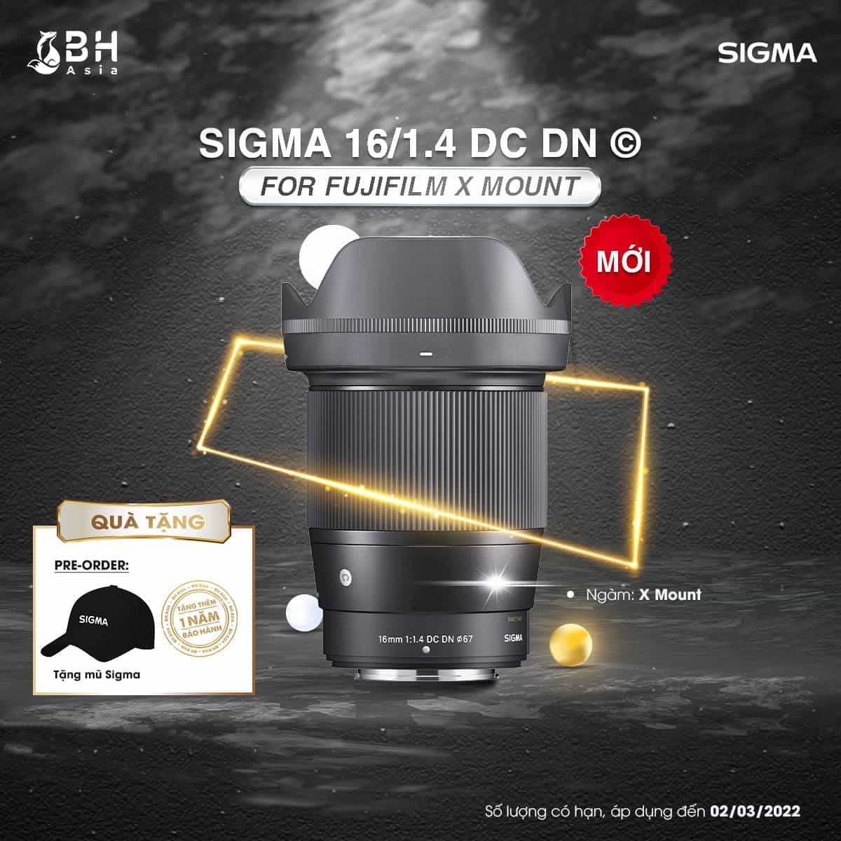 Ống kính Sigma 16mm f/1.4 DC DN For Fujifilm X