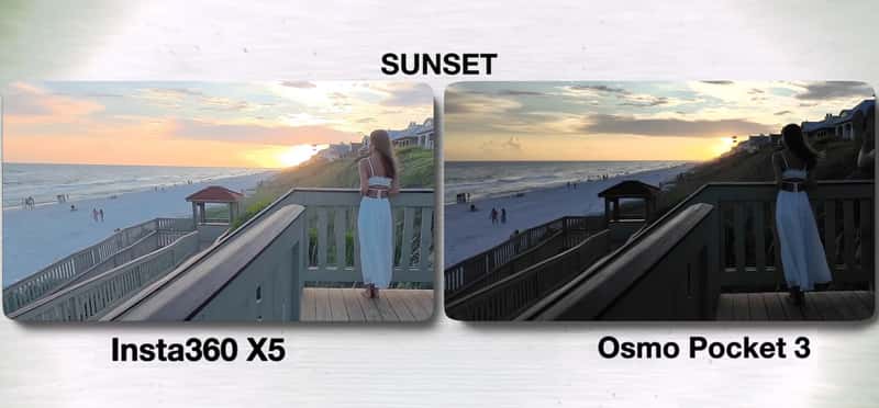 Insta360 X5 có xu hướng thể hiện màu sắc rực rỡ và tươi sáng hơn Pocket 3