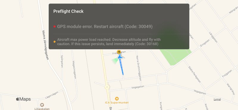 Thông báo Module GPS Mavic Mini gặp lỗi