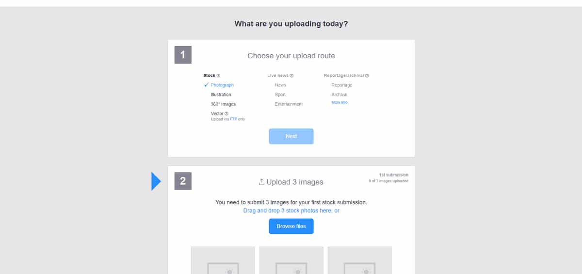Thực hiện theo các bước trên trang web bán ảnh